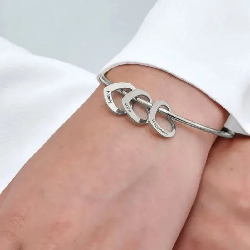 Love Bracelet Peach Heart Name Lettering Titanium Steel Bracelet - high-quality product